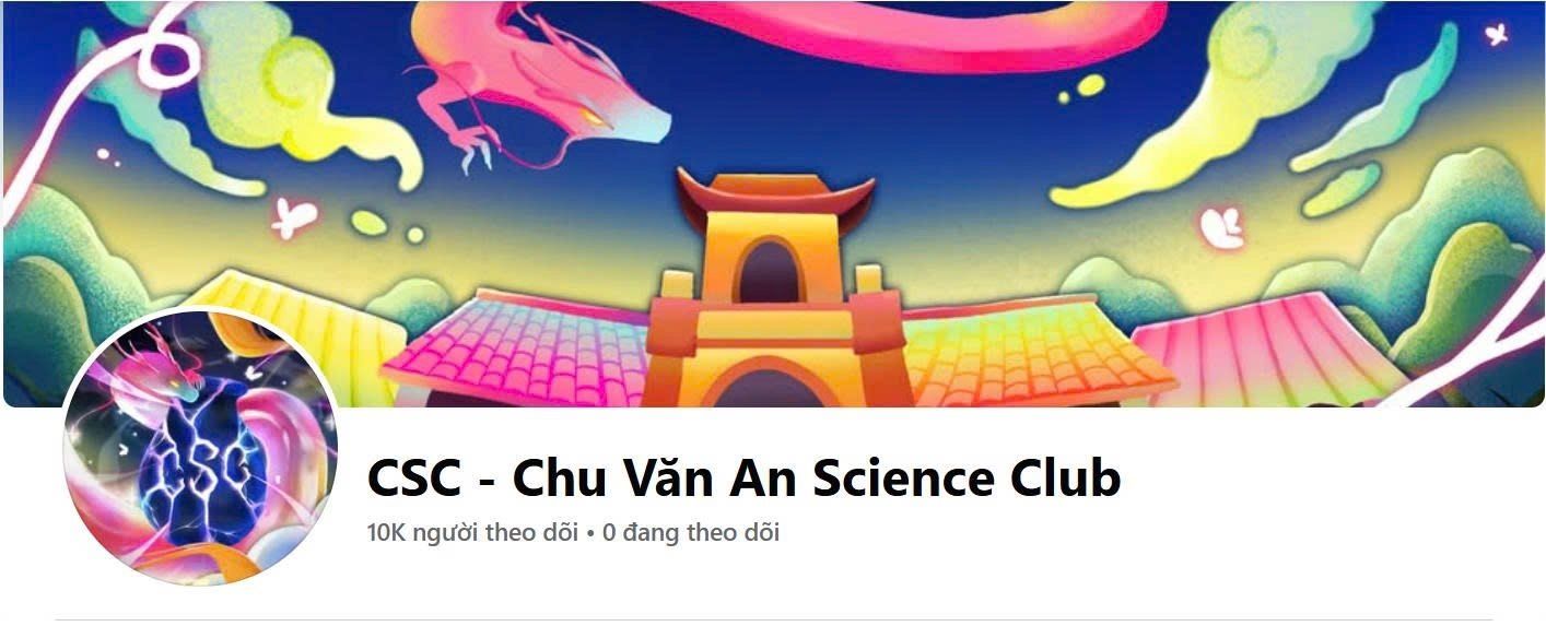 Chu Van An Science Club Facebook page cover.