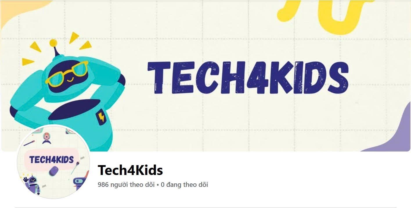 Tech4Kids Facebook page cover.