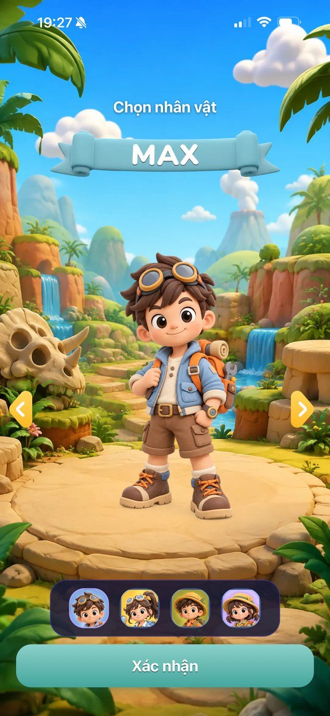 MathPlay character selection screen.