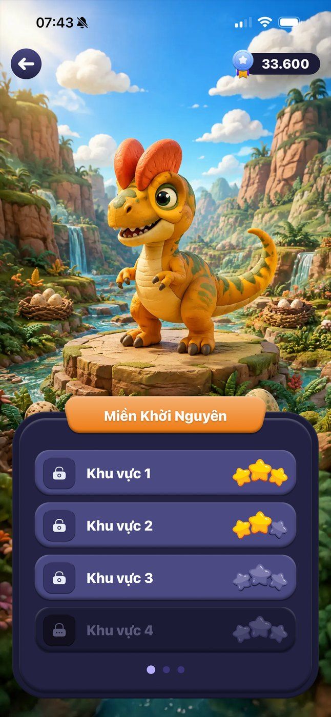 MathPlay zone list with stars earned for each area.